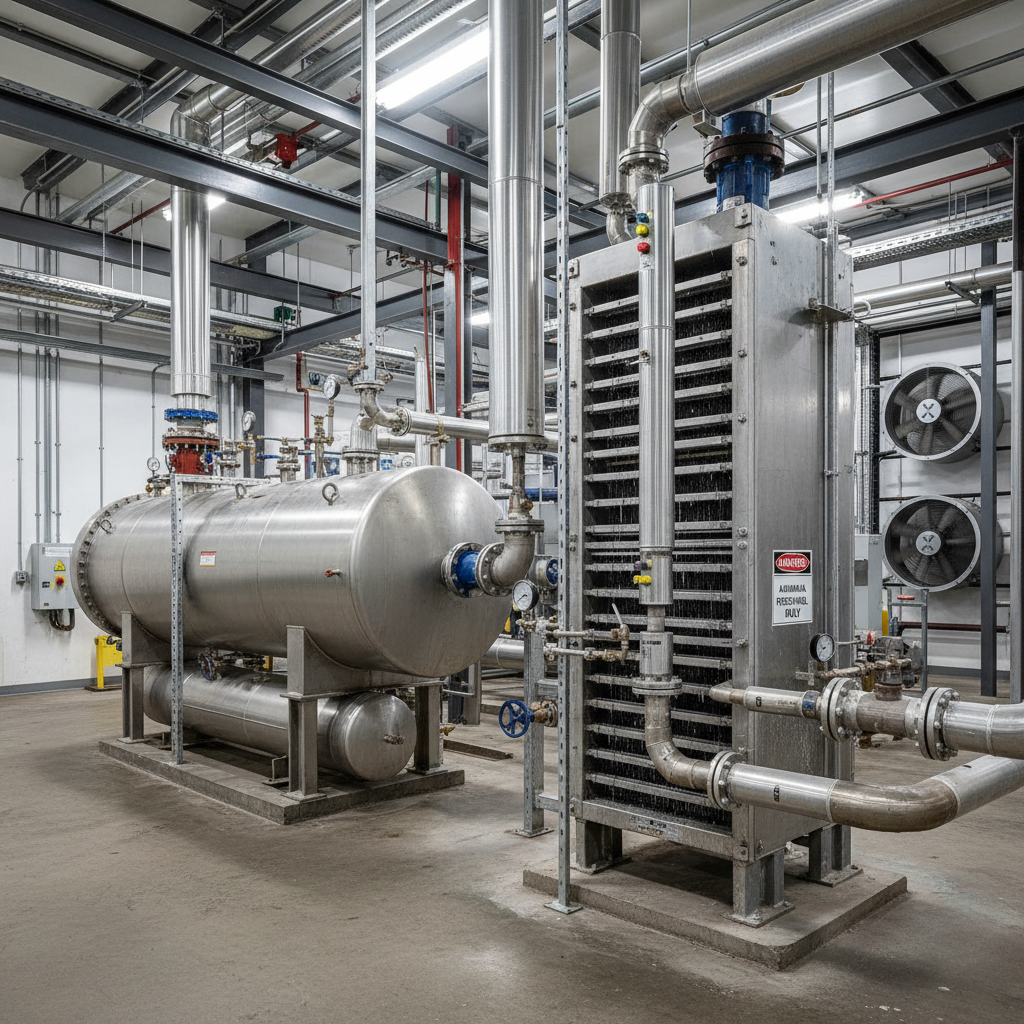 Condenser And Evaporator For Industrial Ammonia Refrigeration Plants