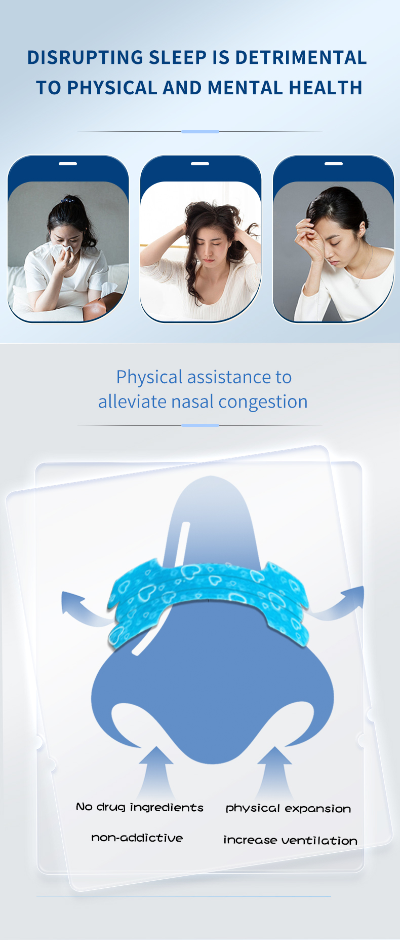 Tiras Nasais Infantis em Formato de Osso – Suporte Nasal sem Medicamentos para uma Respiração Mais Clara e Melhor Sono (42×13)