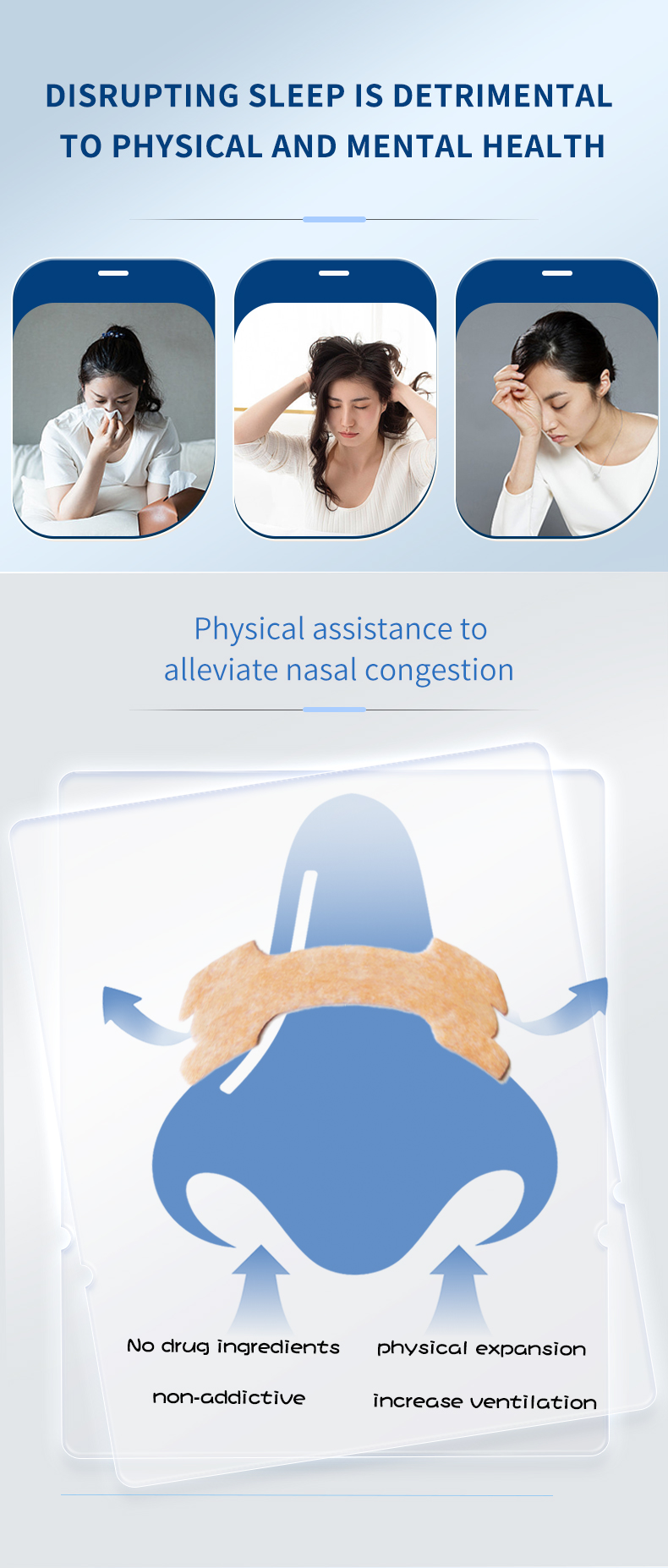 Tiras Nasais Infantis em Formato de Osso – Suporte Nasal sem Medicamentos para uma Respiração Mais Clara e Melhor Sono (42×13)