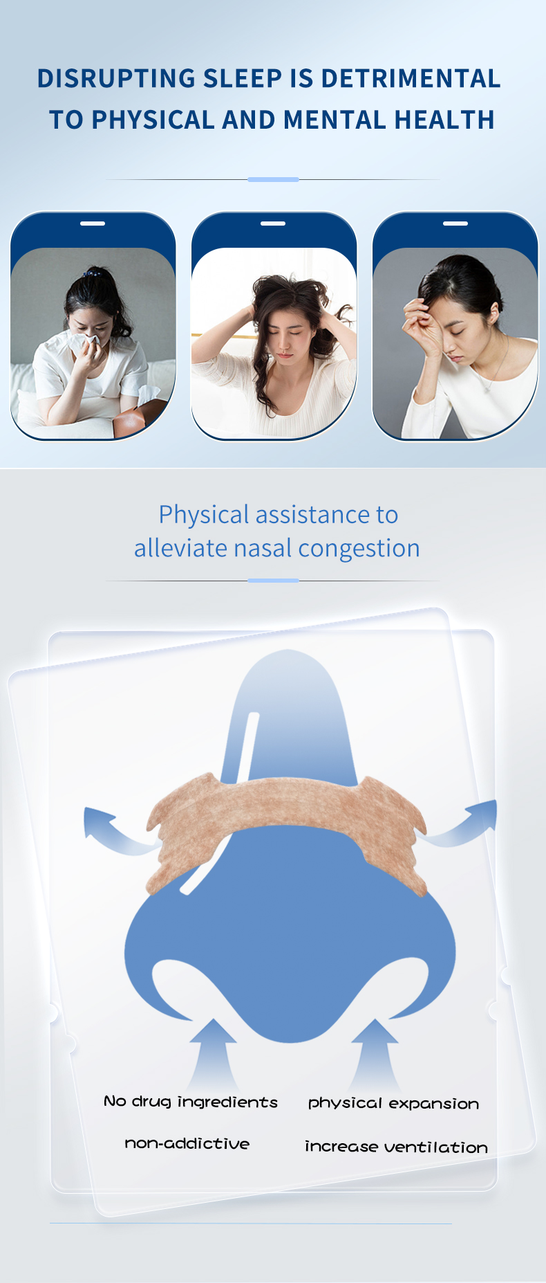 Tira nasal em formato de osso pequeno, suporte respiratório extra forte para um sono melhor, detalhe da pele (2)