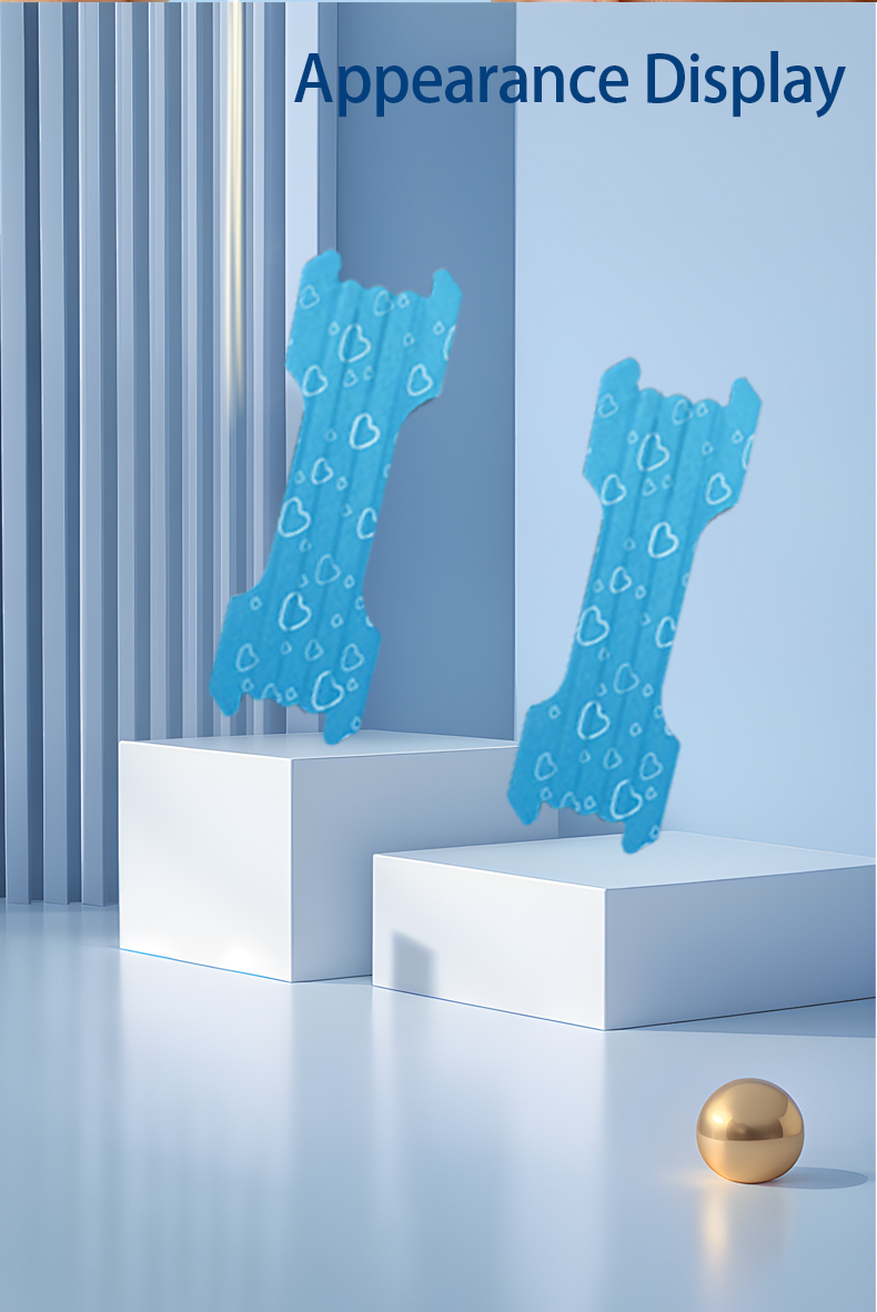 Três tiras nasais elásticas em forma de osso com detalhe azul (4)