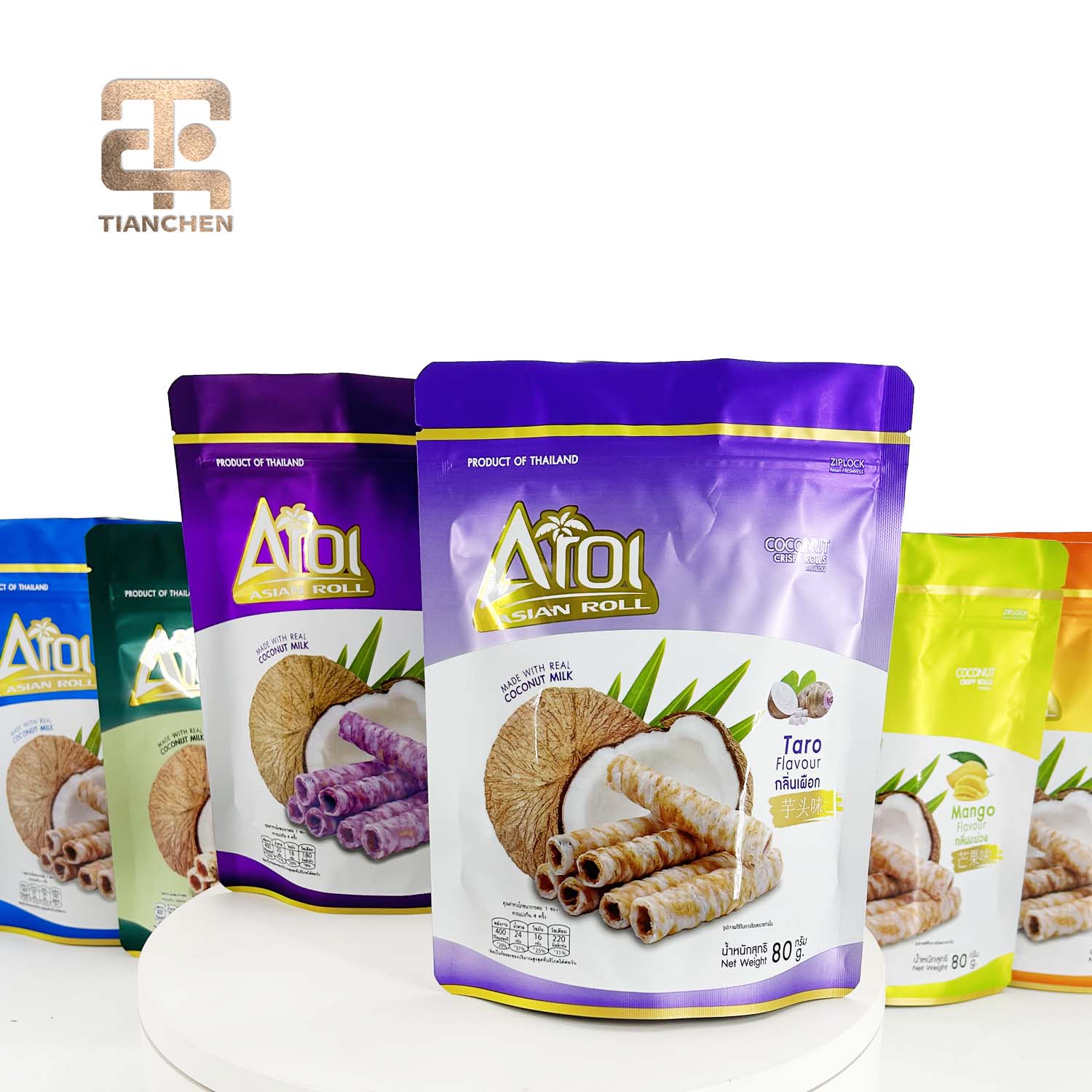 Stand up pouch /Customized Coconut Snack Bag Matte Material