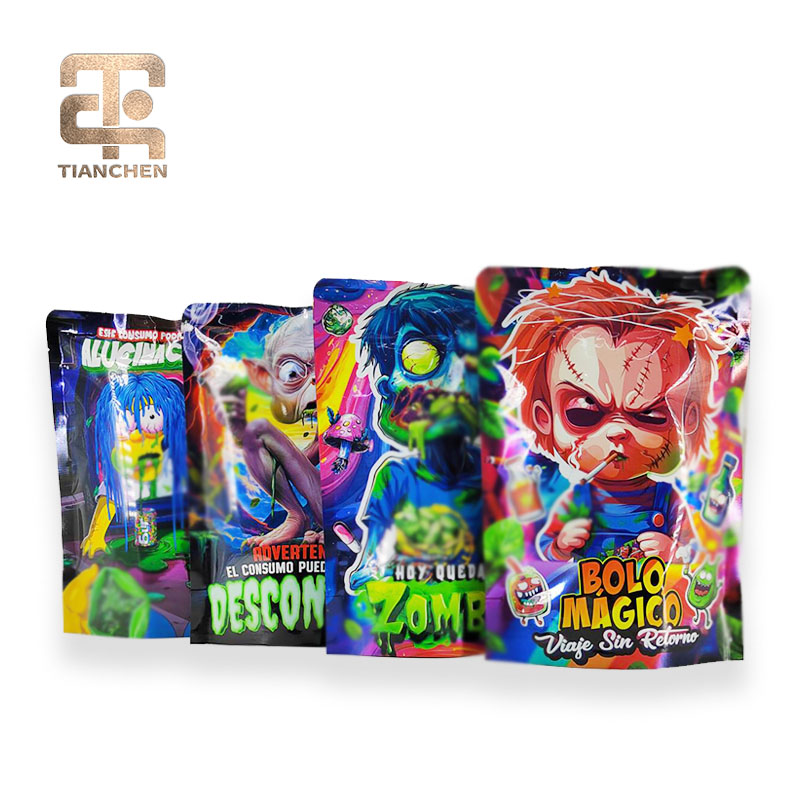 Customized Packaging Die Cut Heat Seal Resealable Stand Pouch Food Printed Mylar Bags