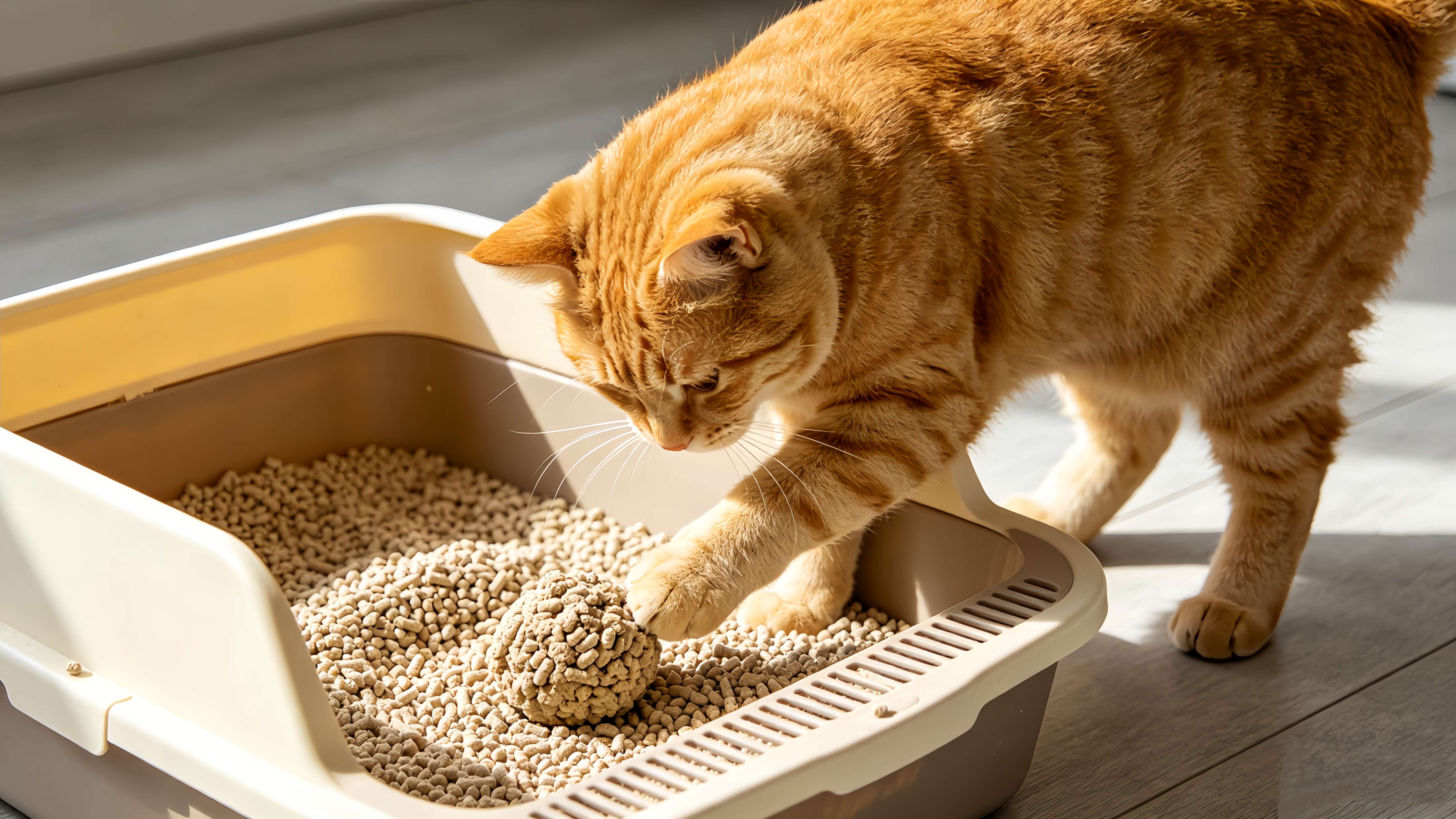 Green apple flavored crystal cat litter is dry and non stick to the bottom