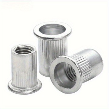 Nitovacie matice s otvorenou plochou hlavou a vrúbkovaným telom