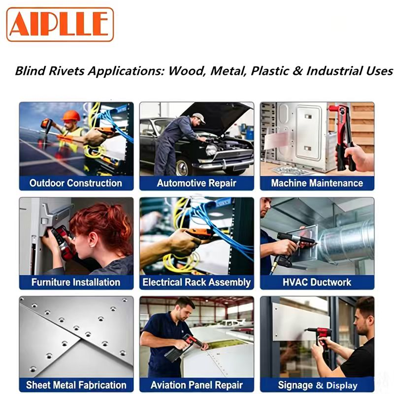 Applications des rivets aveugles : Utilisations pour le bois, le métal, le plastique et plus encore
