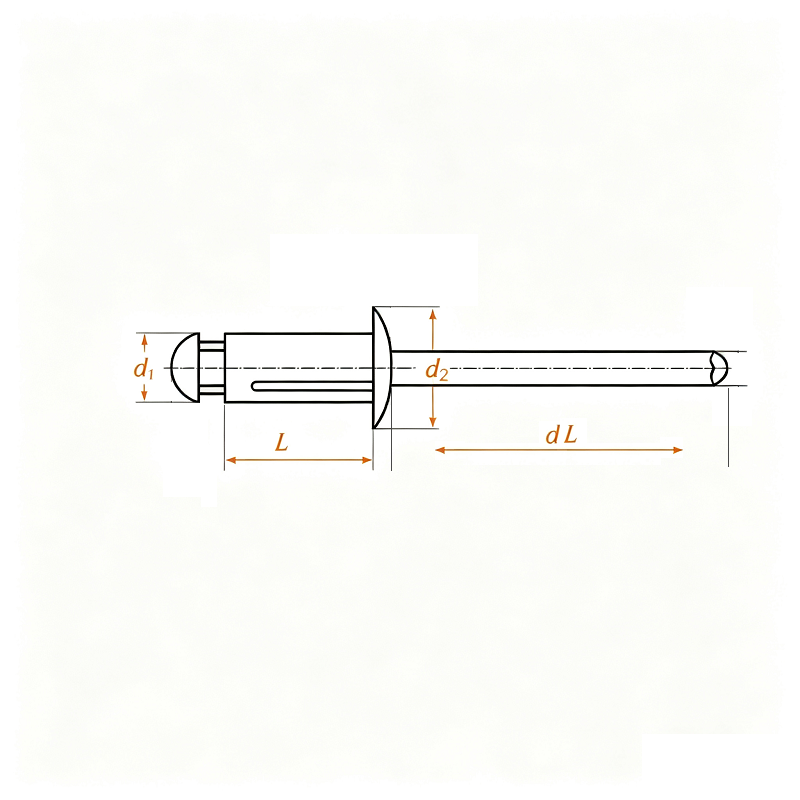 dessin de rivets aveugles triptyques en métal