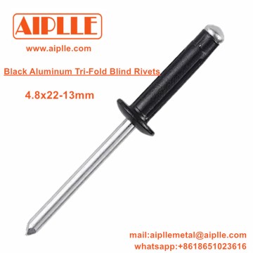 Black Aluminum Tri-Fold Blind Rivets