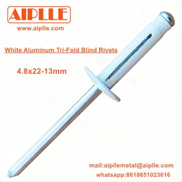White Aluminum Tri-Fold Blind Rivets