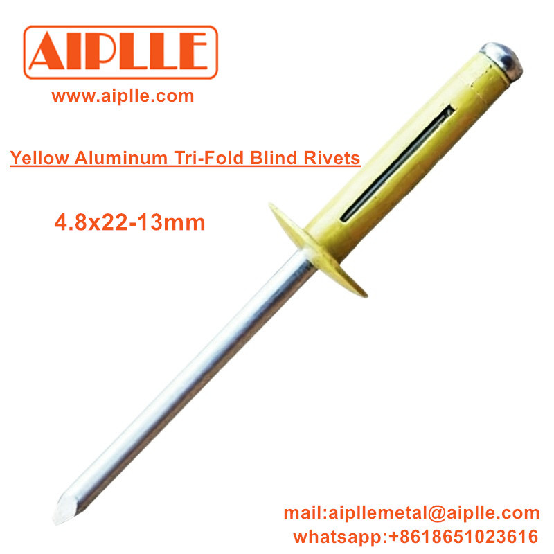 Yellow Aluminum TriFold Blind Rivets .jpg