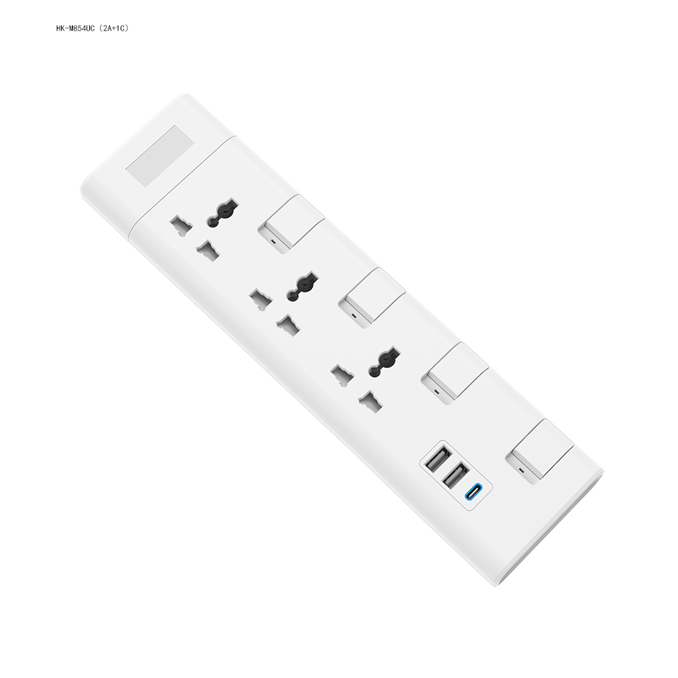 HK-M854UC 2A+1C USB Extension Socket