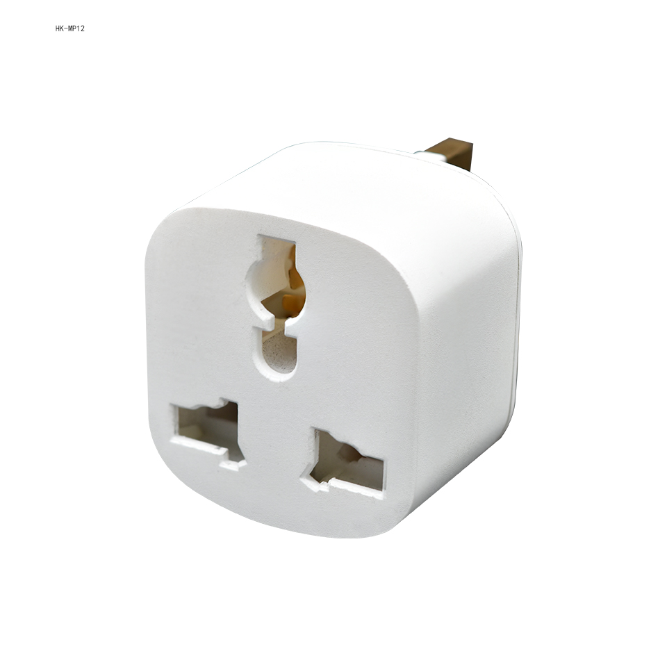 UK 3 Pin Plug Adapter with Universal Socket & LED Indicator