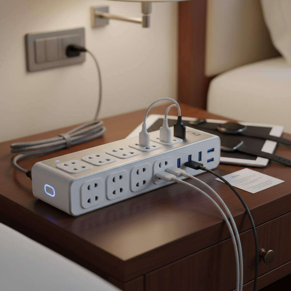 Power Strip With Usb Ports For Hotel And Hospitality Rooms