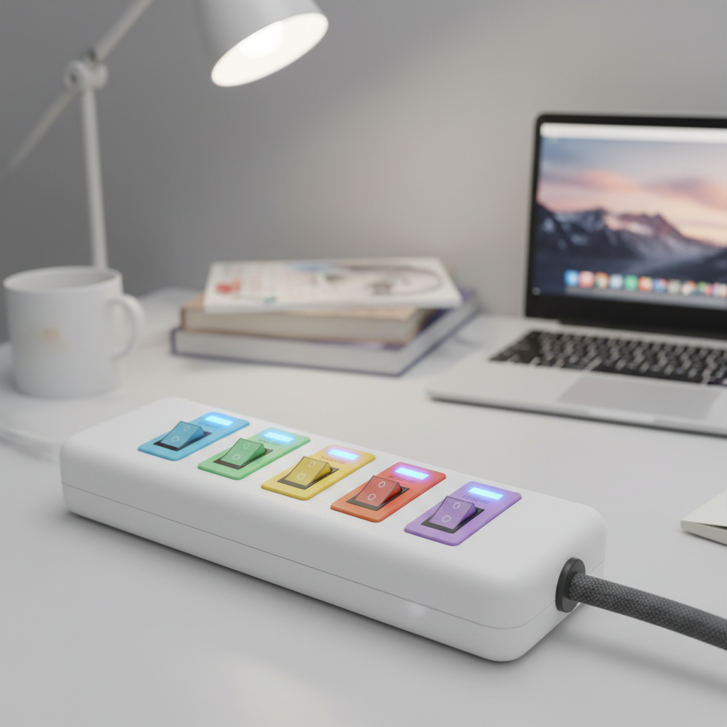 Extension Socket With Individual Switches For Student Dormitories