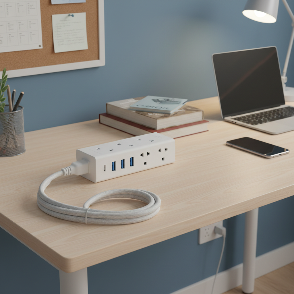 Extension Lead With Usb For Student Dormitories