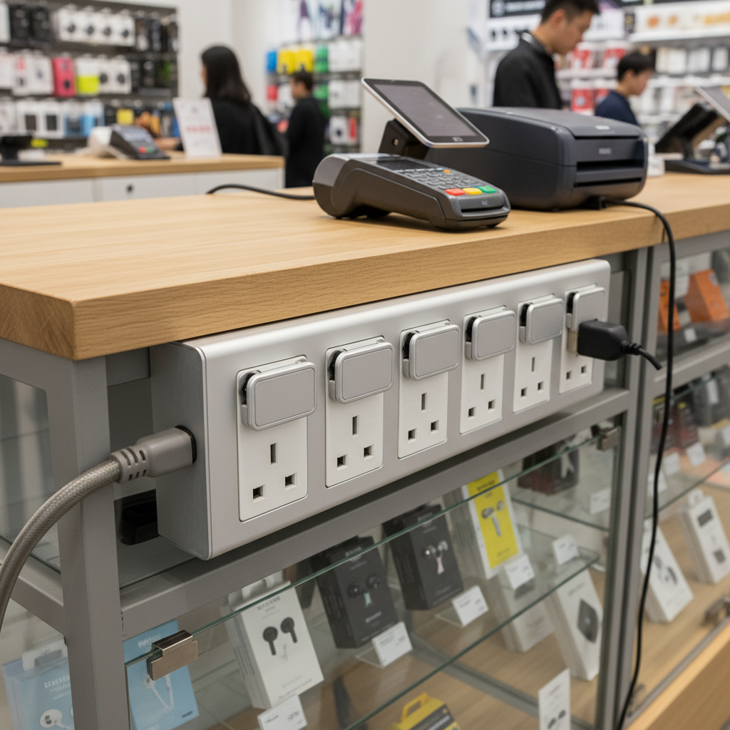 Uk Extension Socket For Retail Stores And Counters
