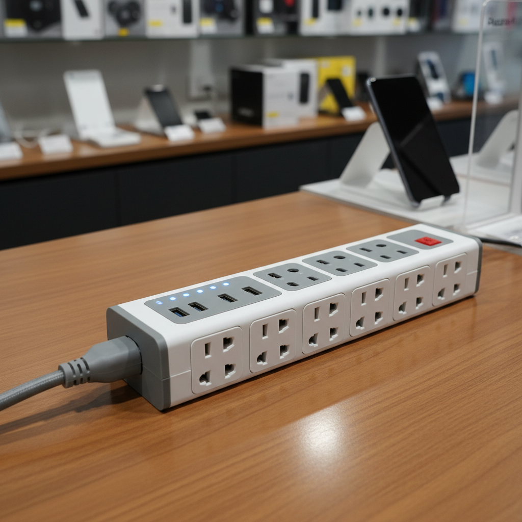 Extension Lead With Usb For Retail Stores And Counters