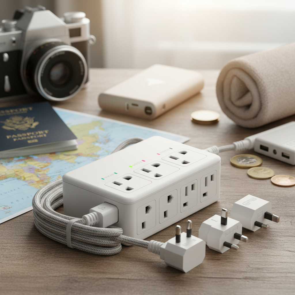 Surge Protected Extension Lead For International Travel And Plug Conversion