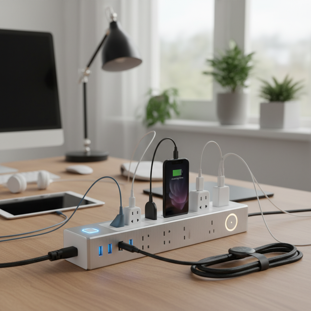 Extension Socket With Usb Ports For Device Charging Stations