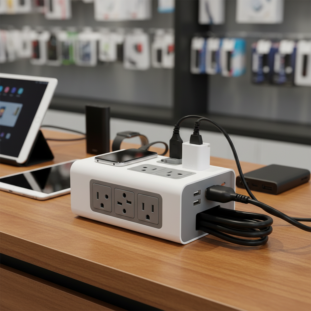 Travel Extension Socket For Retail Stores And Counters