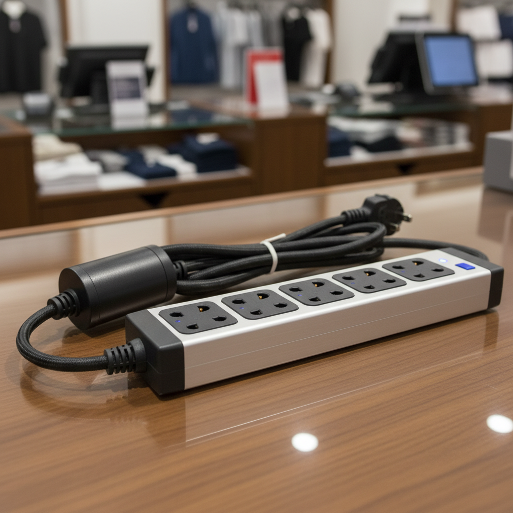 Surge Protected Extension Lead For Retail Stores And Counters