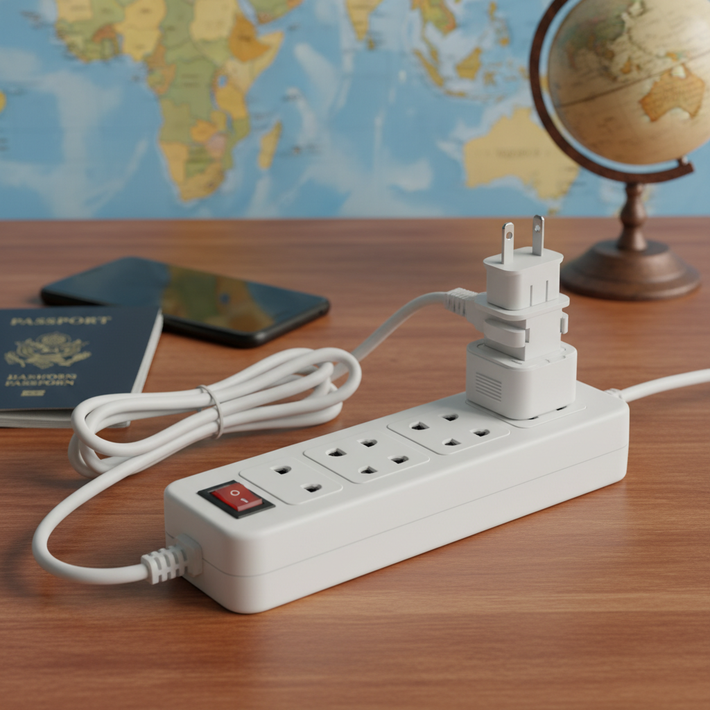 Power Strip With Switch For International Travel And Plug Conversion