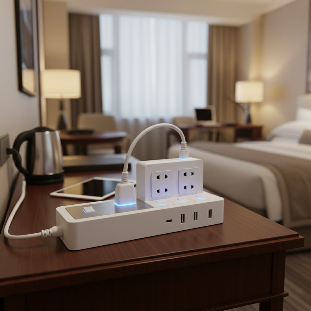 Extension Lead With Switches And Usb For Hotel And Hospitality Rooms