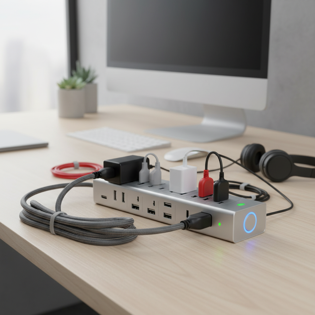 Multi Plug Extension Socket For Office Desks And Workstations