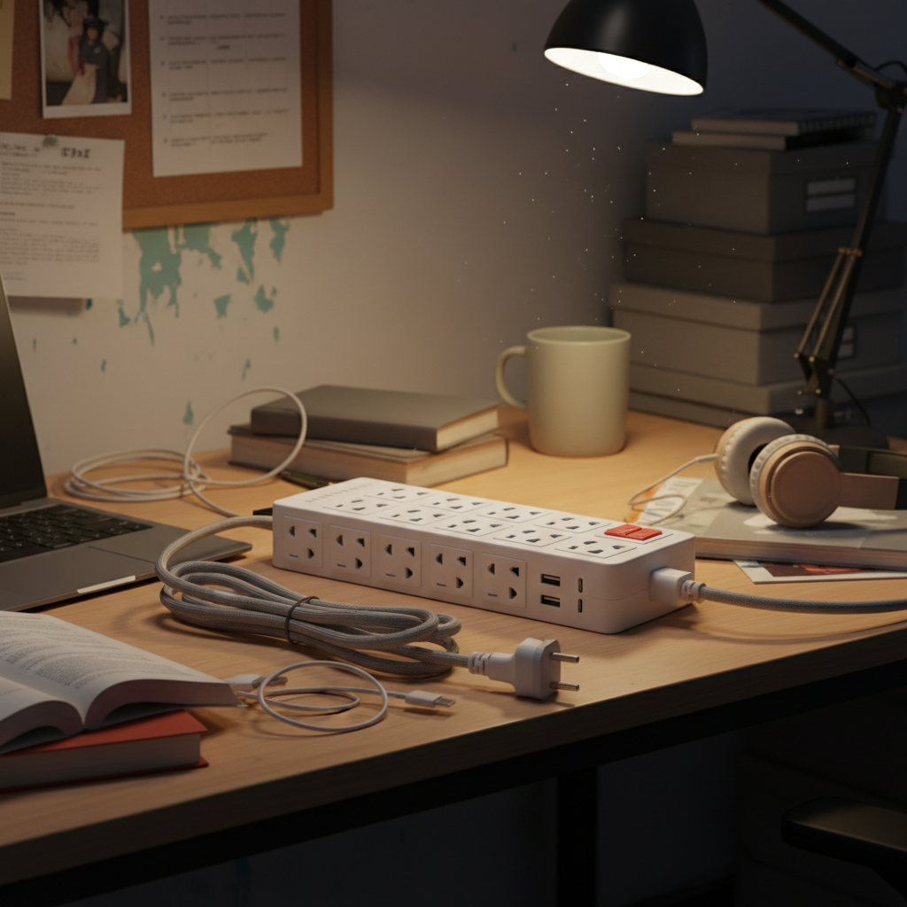 Multi Socket Extension Lead For Student Dormitories