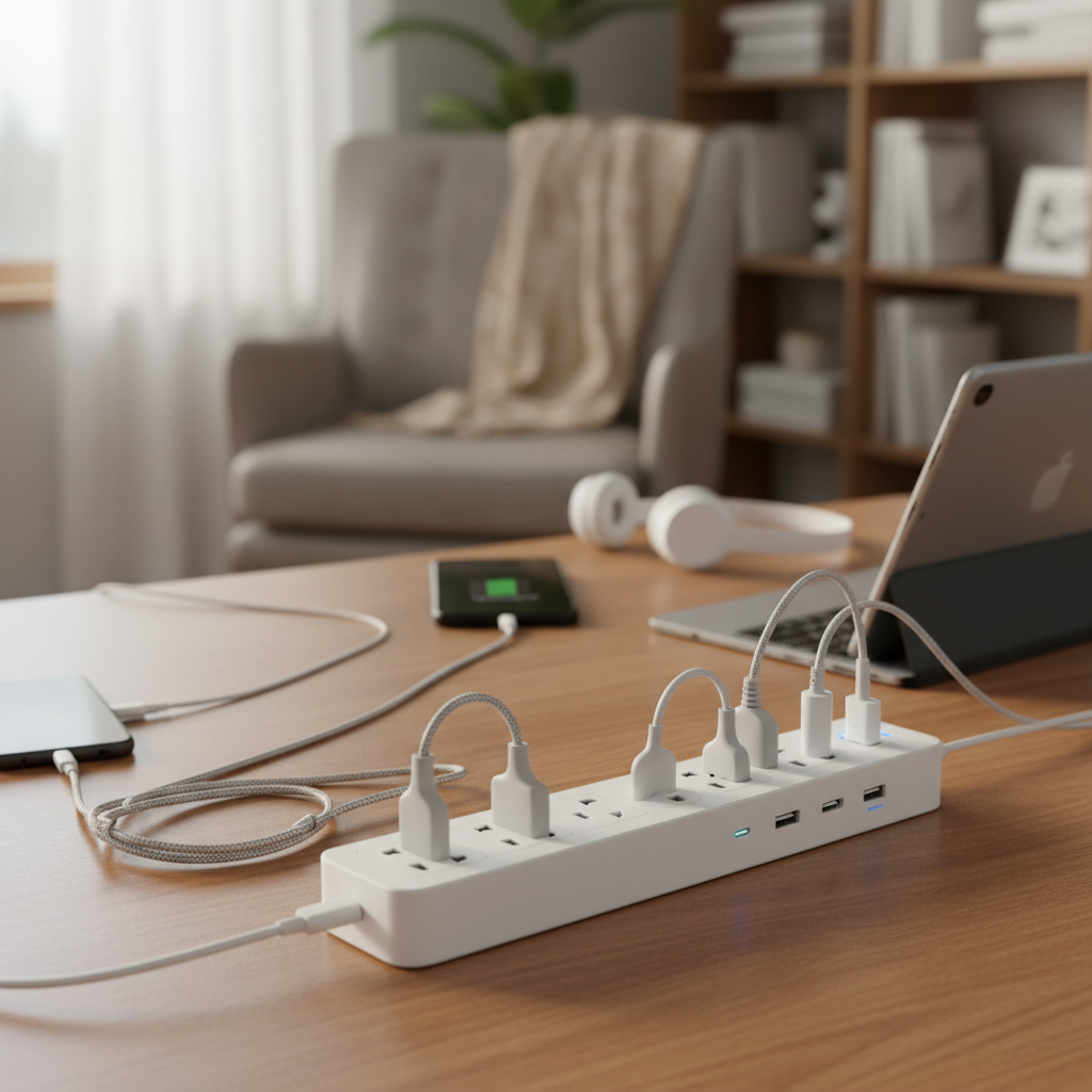 Power Strip With Usb Ports For Home And Family Use