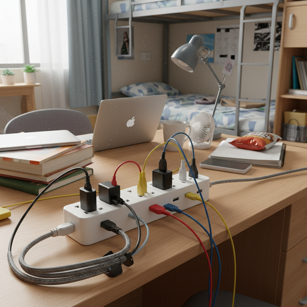 4 Gang Extension Lead For Student Dormitories