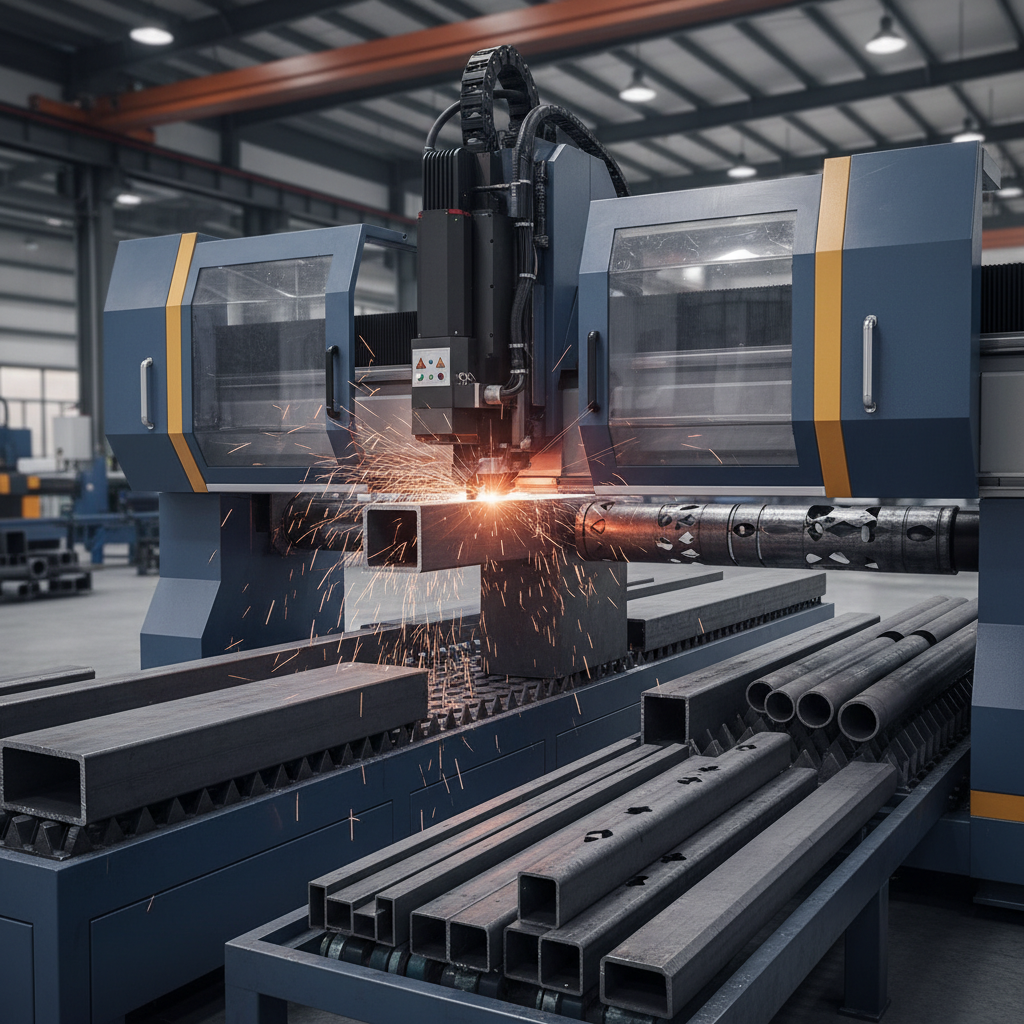 Cnc Fiber Laser Cutter For Structural Tube And Pipe Cutting