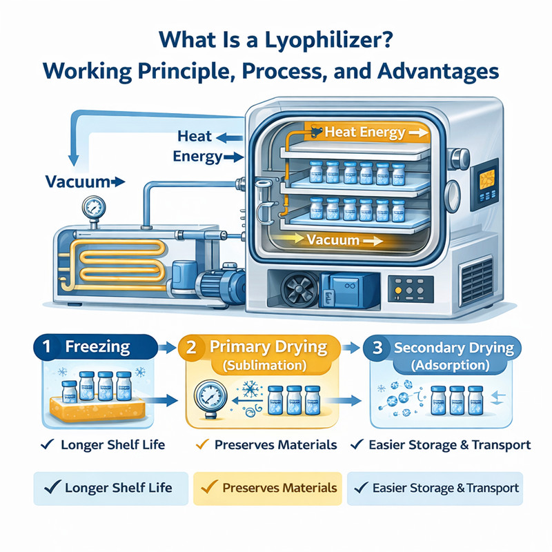 What Is a Lyophilizer? Working Principle, Process, and Advantage