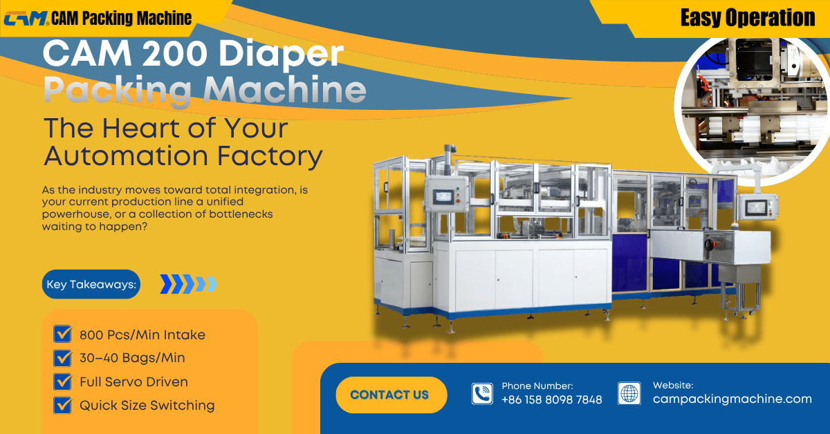 Eliminating Downstream Bottlenecks: How the CAM-200 Secures High-Speed Diaper Packaging