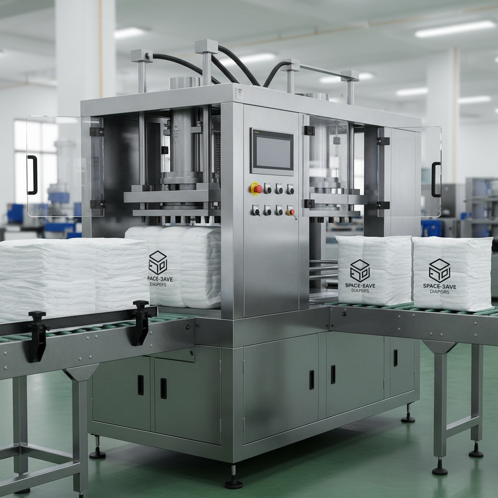 Semi-Automatic Diaper Packing Machine For Space-Saving Compression Packing