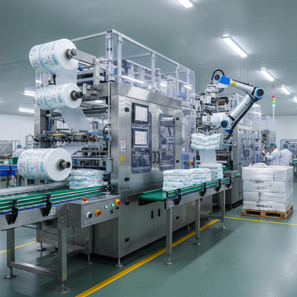 Sanitary Napkin Packing Machine For Automated Diaper Packaging
