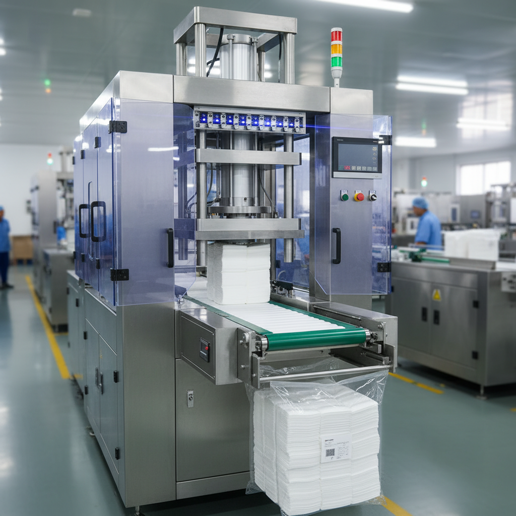 Diaper Counting And Compression Machine For Personal Hygiene Manufacturing