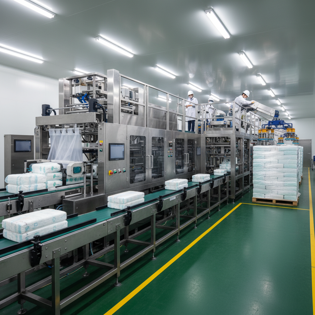 Diaper Bagging Machine With Auto-Stacker For High-Speed Production Lines