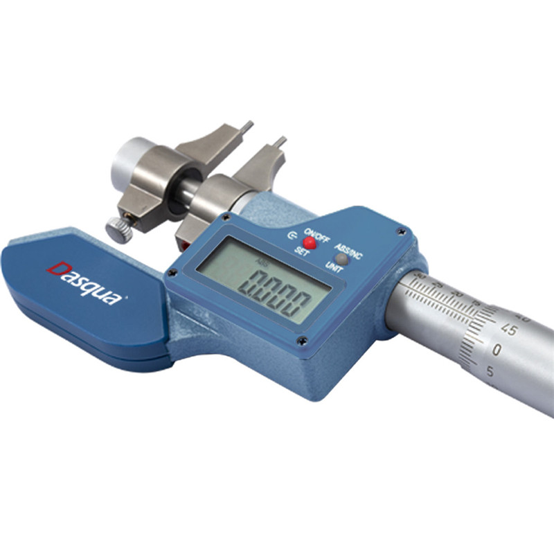 DASQUA Professional Inch/Metric Thickness Measuring Tools 0.00005"/0.001 mm Resolution Digital Inside Micrometer with Stainless Steel Spindle