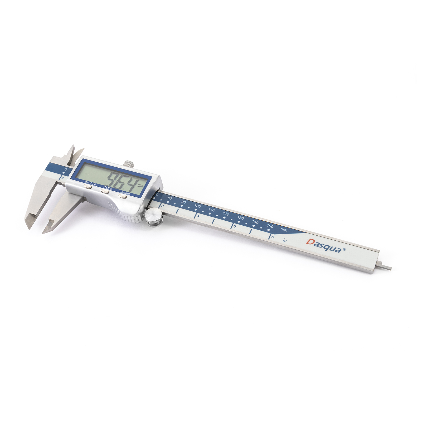 DASQUA 2115-2305 Electronic Stainless Steel Vernier Caliper 150mm/0-6 Inch Measuring Tool with Extra-Large LCD Screen- Inch/Millimeter Conversion