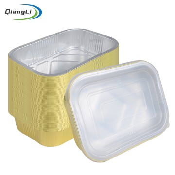 Balanced Depth 35.5oz/1050ml 8.66"x5.91" Gold Foil Container for Curry Rice Set & Family Mac and Cheese