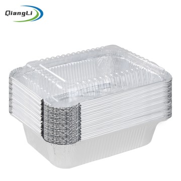 BRC Certified 25.4oz/750ml 7.3"x5.3" Silver Foil Tray for Family Pasta Bake & Catering Side