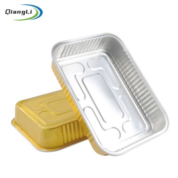 BRC Certified 40.6oz/1200ml 9.09"x6.73" Gold Heat Seal Foil Container for Family Lasagna & Catering Rice
