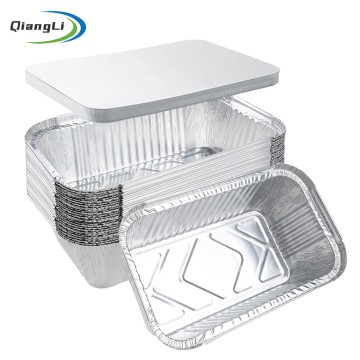 Customizable 54oz/1600ml 9.84"x6.10" Deep Aluminum Foil Tray for Bulk Takeout & Freezer Storage