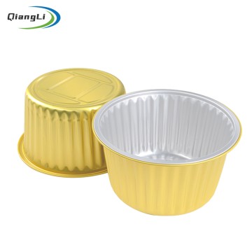 Deep Wall 57.5oz/1700ml 7" Round Gold Foil Container for Bulk Soup Base & Giant Party Platter