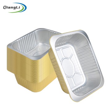 Family Style 61oz/1800ml 8.7"x6.6" Gold Foil Container for Party Ribs & Large Frozen Soup Batch