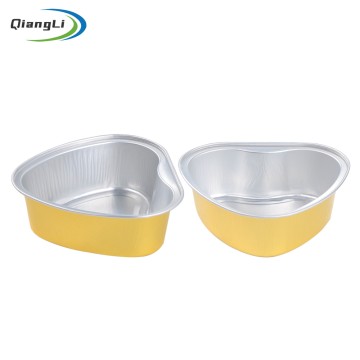 Heart Shape 3.4oz/100ml Gold Foil Container for Valentine’s Dessert & Wedding Favor