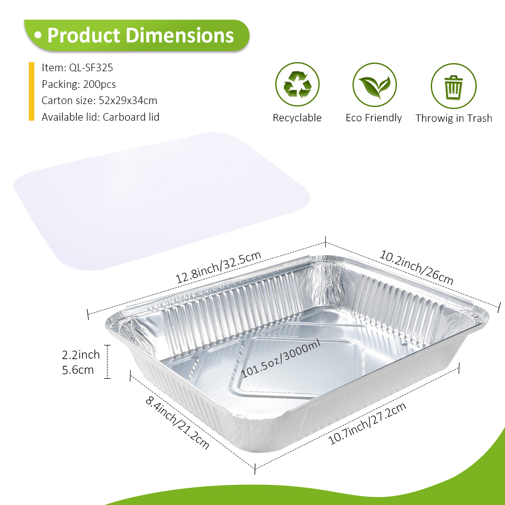 Heavy Duty 101oz/3000ml 12.8"x10.24" Aluminum Catering Tray for Large Event Roast & Buffet Main Course