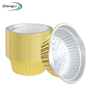 Heavy Duty 135oz/4000ml 11.4"x11.4" Gold Foil Container for Bulk Soup Base & Family Roast