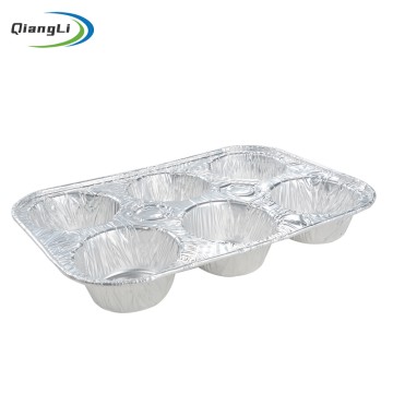 Heavy Duty 18.3oz/540ml 9.92"x6.69" Muffin Tray with 6 Cavities for Jumbo Cupcakes & Yorkshire Puddings